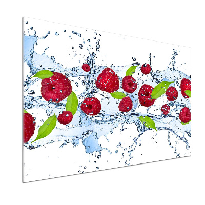 Cooker splashback Raspberries and water