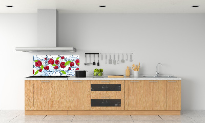 Cooker splashback Raspberries and water