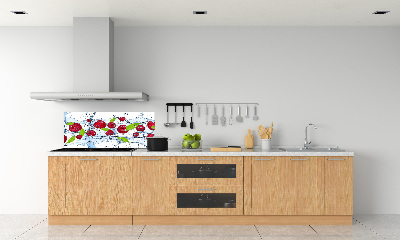 Cooker splashback Raspberries and water