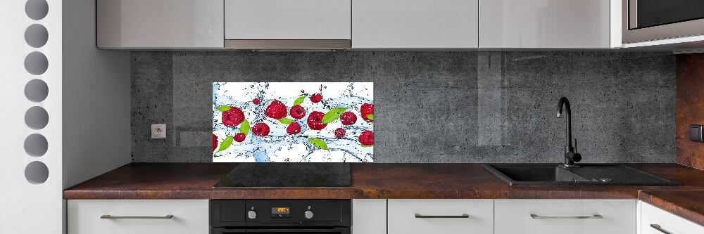 Cooker splashback Raspberries and water