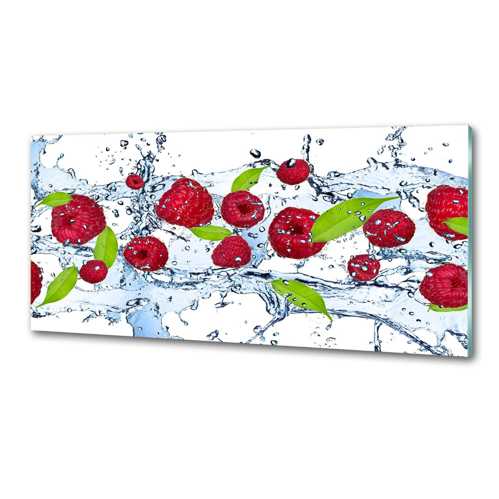 Cooker splashback Raspberries and water