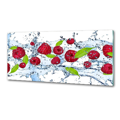 Cooker splashback Raspberries and water