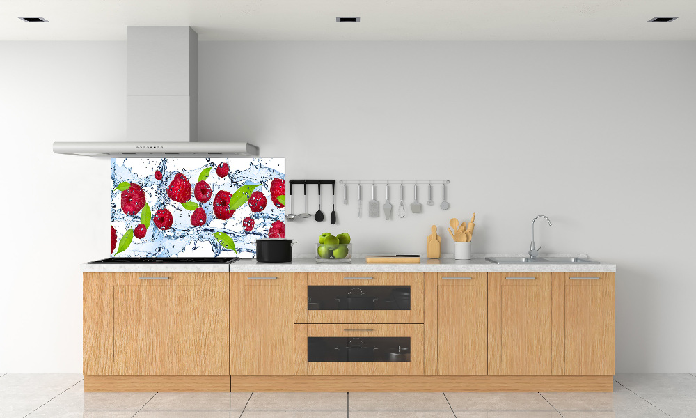 Cooker splashback Raspberries and water