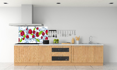 Cooker splashback Raspberries and water