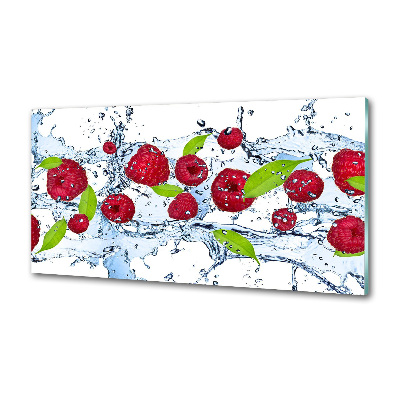 Cooker splashback Raspberries and water