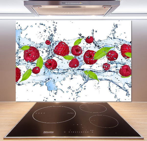 Cooker splashback Raspberries and water