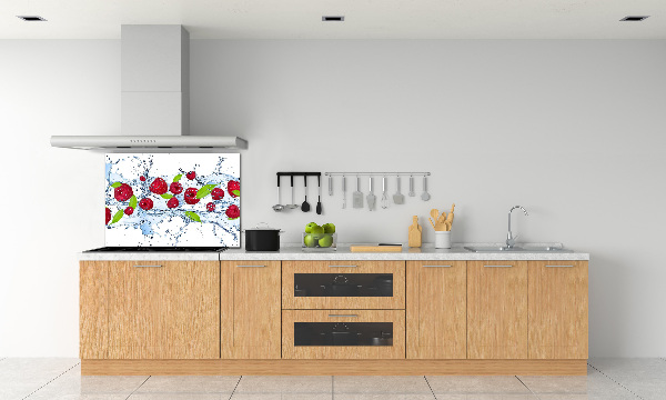 Cooker splashback Raspberries and water