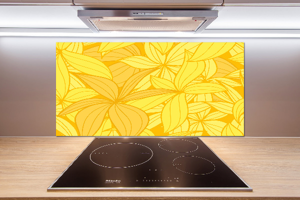 Cooker splashback Yellow flowers background