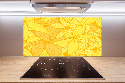 Cooker splashback Yellow flowers background