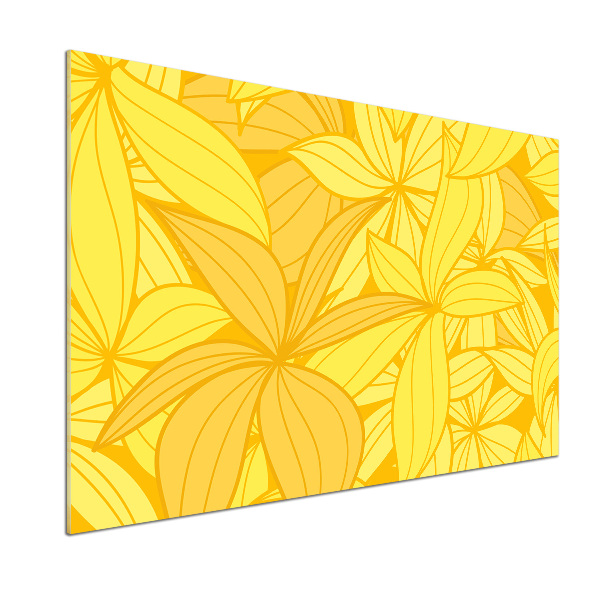 Cooker splashback Yellow flowers background