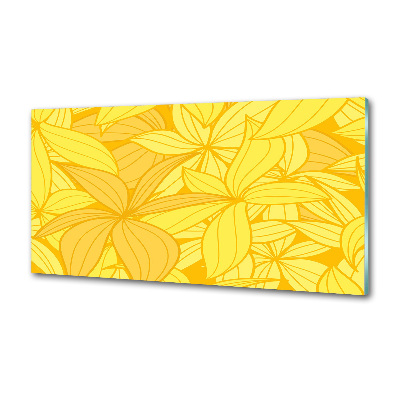 Cooker splashback Yellow flowers background