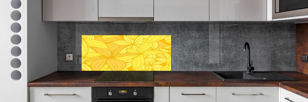 Cooker splashback Yellow flowers background