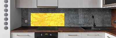 Cooker splashback Yellow flowers background