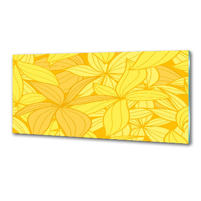 Cooker splashback Yellow flowers background