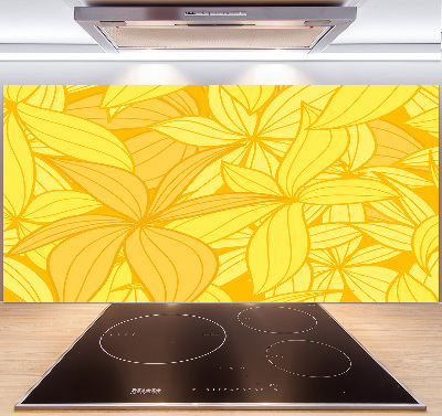 Cooker splashback Yellow flowers background