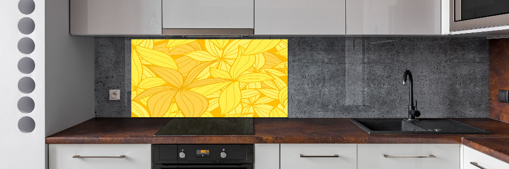 Cooker splashback Yellow flowers background