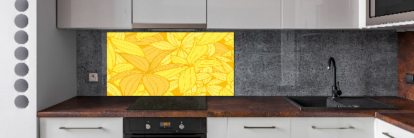 Cooker splashback Yellow flowers background