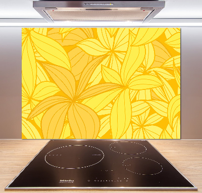 Cooker splashback Yellow flowers background