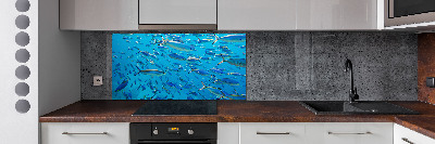 Glass splashback Coral fish