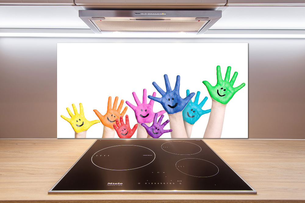 Kitchen splashback Painted hands