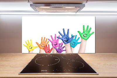 Kitchen splashback Painted hands