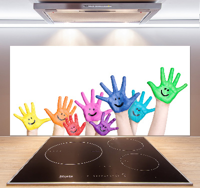 Kitchen splashback Painted hands