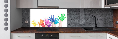 Kitchen splashback Painted hands