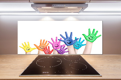 Kitchen splashback Painted hands