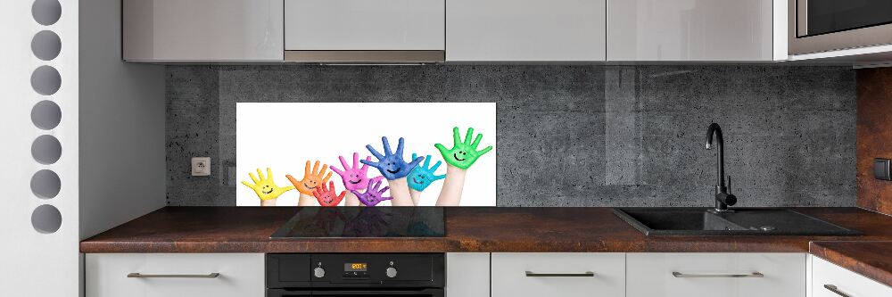 Kitchen splashback Painted hands