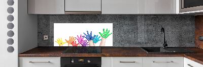 Kitchen splashback Painted hands