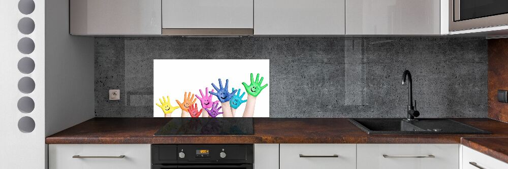 Kitchen splashback Painted hands