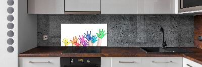 Kitchen splashback Painted hands