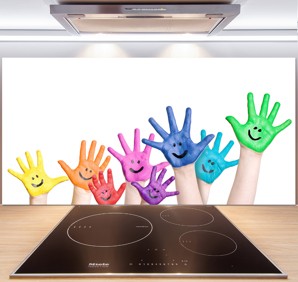 Kitchen splashback Painted hands