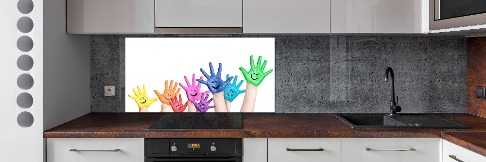 Kitchen splashback Painted hands