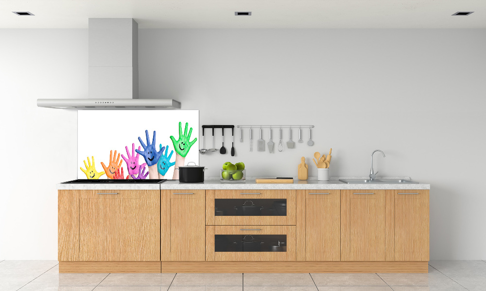 Kitchen splashback Painted hands