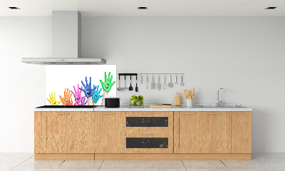 Kitchen splashback Painted hands