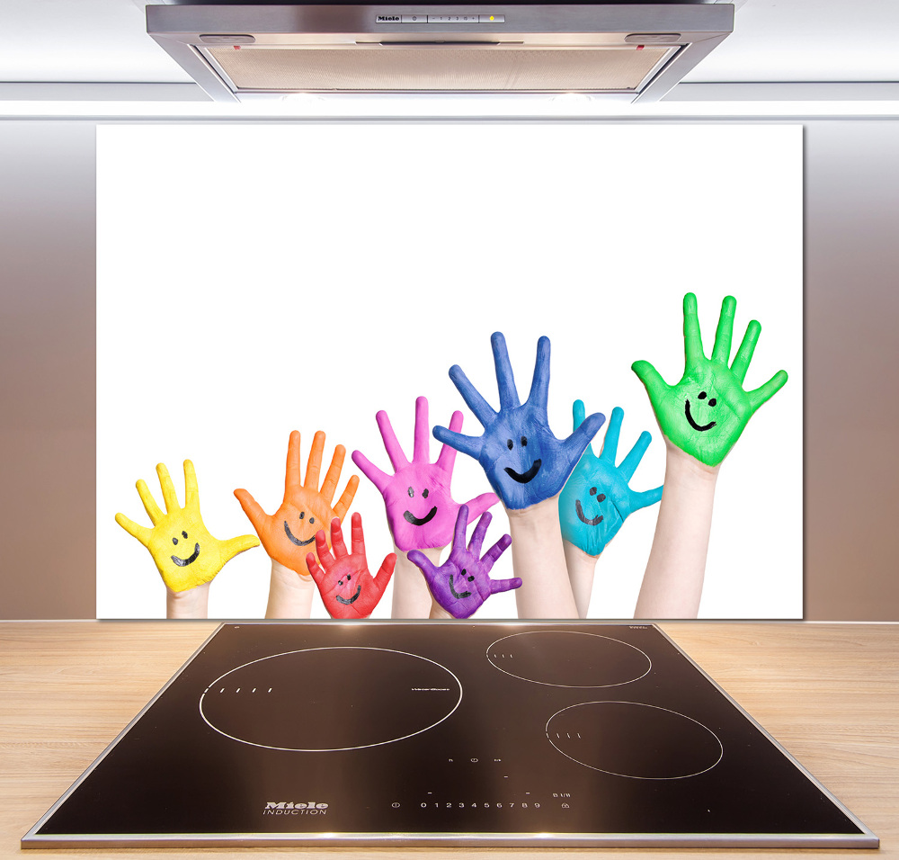 Kitchen splashback Painted hands