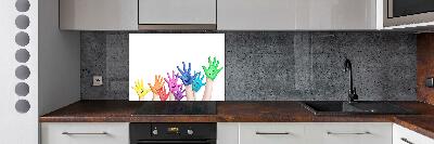 Kitchen splashback Painted hands