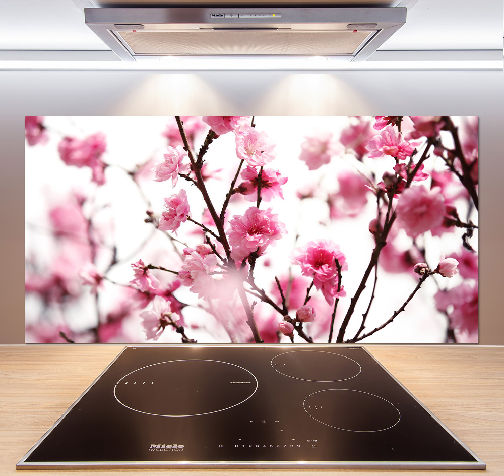 Cooker splashback Plum flower