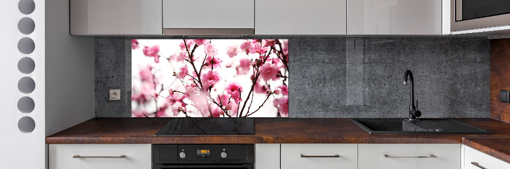 Cooker splashback Plum flower