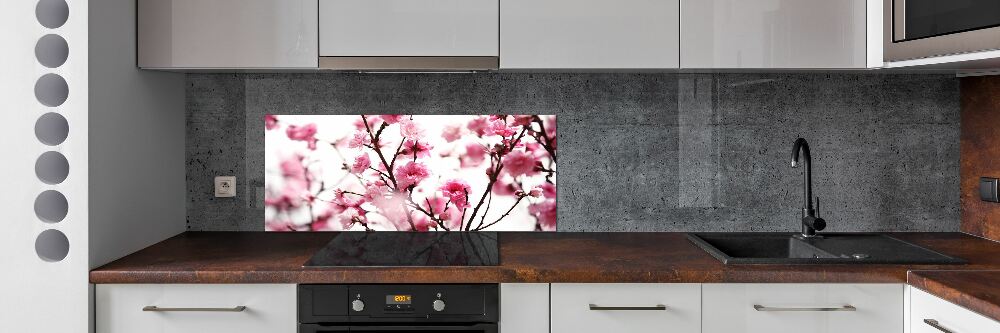 Cooker splashback Plum flower