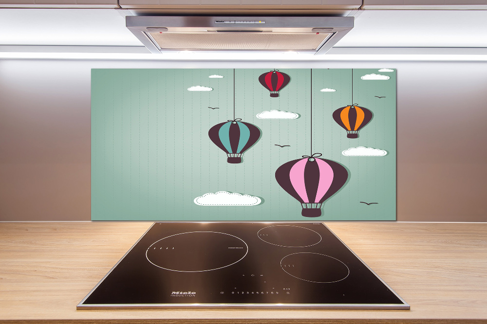 Cooker splashback Flying balloons