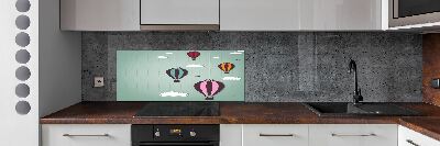 Cooker splashback Flying balloons