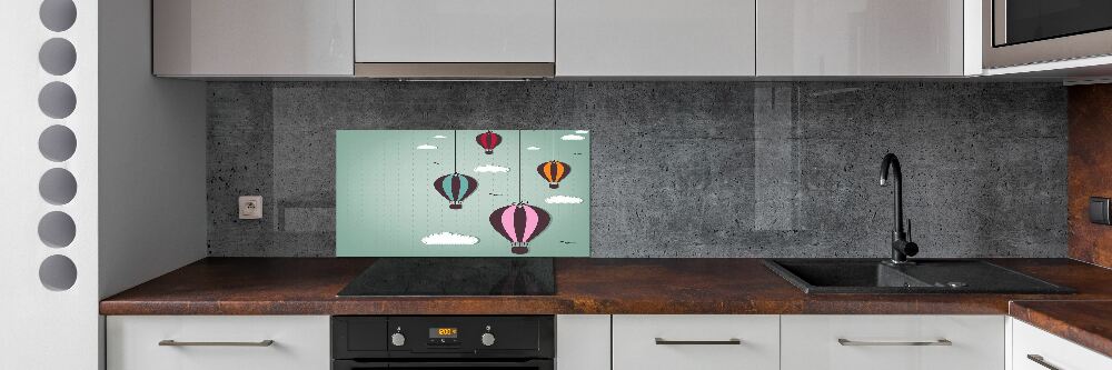 Cooker splashback Flying balloons