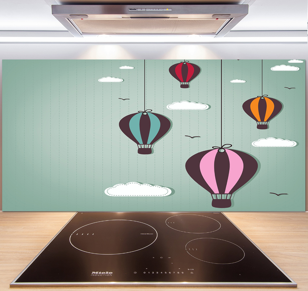 Cooker splashback Flying balloons