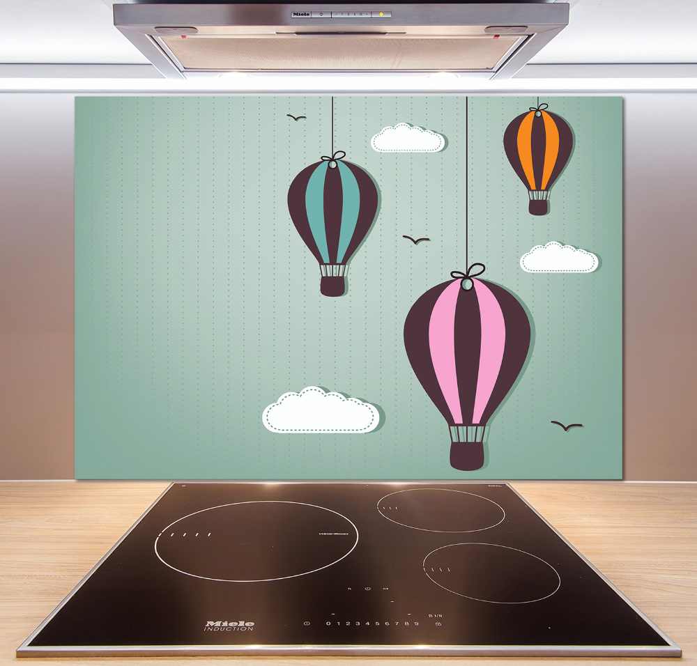 Cooker splashback Flying balloons