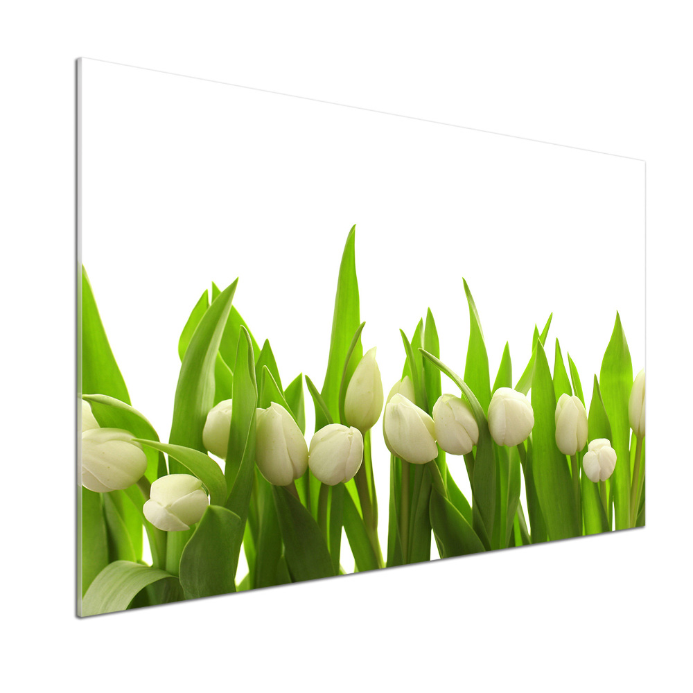 Kitchen splashback White tulips