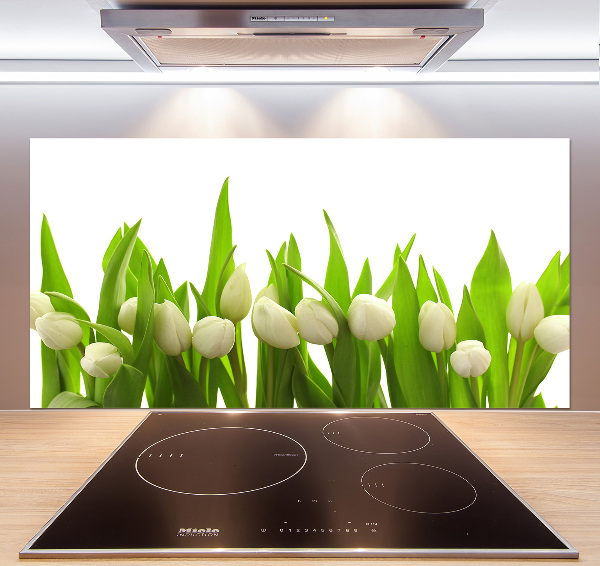 Kitchen splashback White tulips