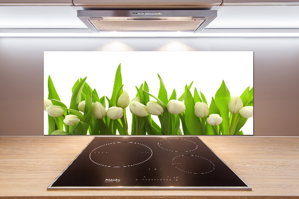 Kitchen splashback White tulips