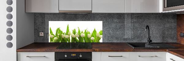 Kitchen splashback White tulips